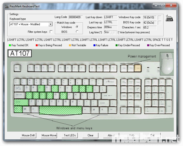 Phần mềm Keyboard Test rất hữu ích khi kiểm tra phím laptop cũ giá rẻ