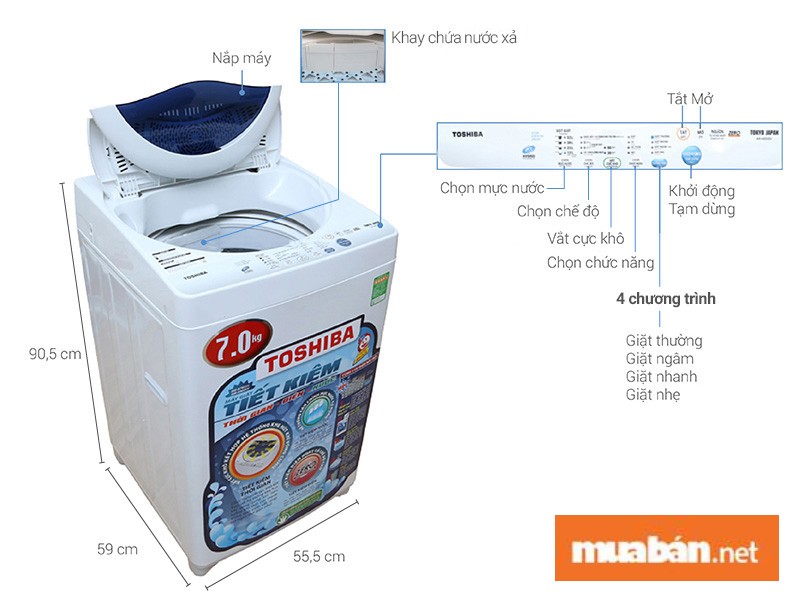 máy giặt Toshiba AW-A800SV WB 