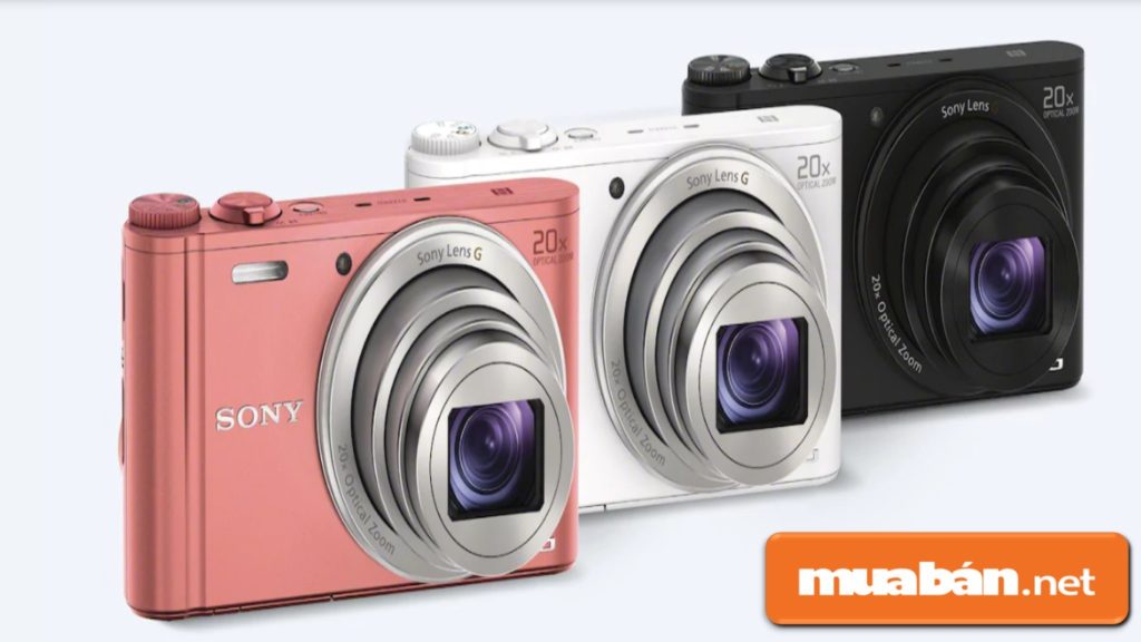 Máy ảnh Sony WX350 có 3 màu: hồng phấn, trắng bạc, và đen.