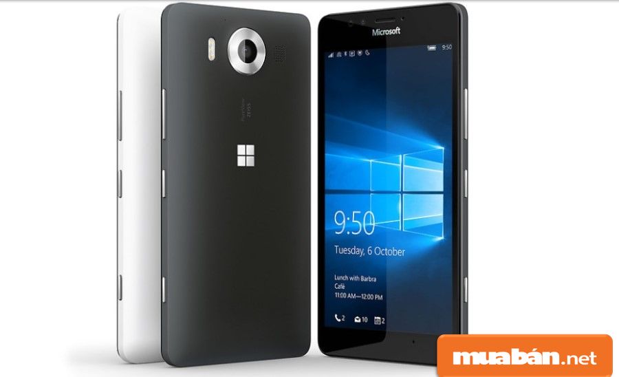 Lumia 950 được thiết kế từ chất liệu nhựa với các cạnh bên được bo tròn giúp máy sang trọng hơn.