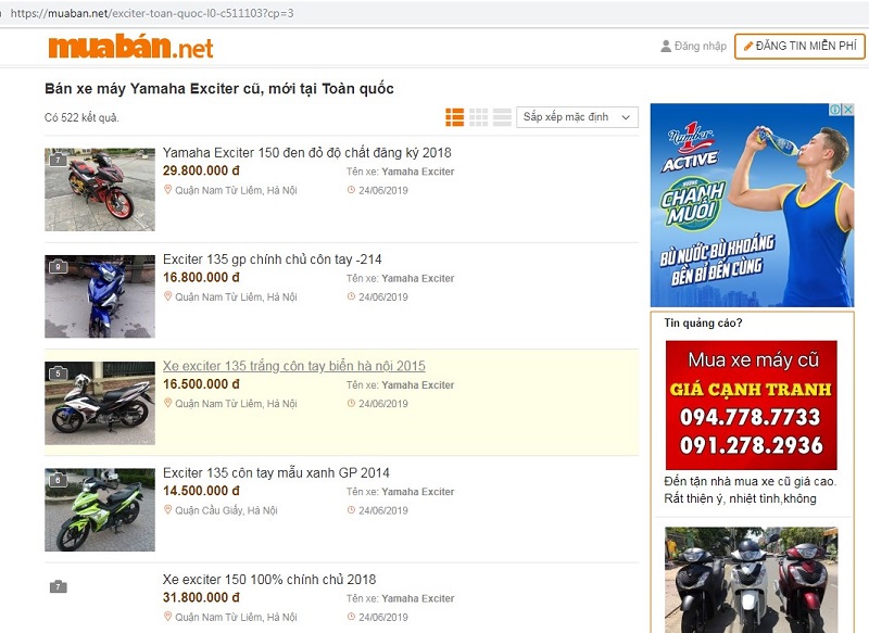 Muaban.net - địa chỉ mua bán xe Exciter 135 cũ uy tín nhất hiện nay.