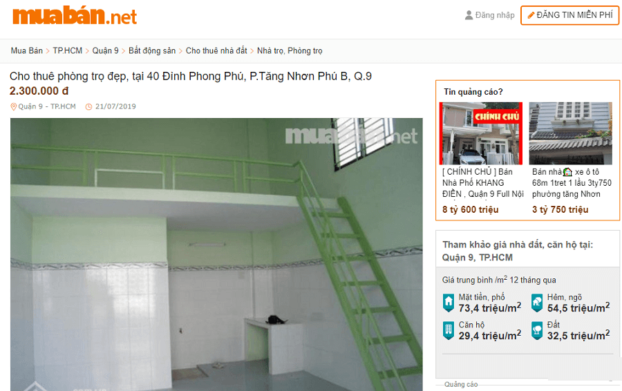 Cho thuê phòng trọ đẹp, tại 40 Đình Phong Phú, P.Tăng Nhơn Phú B, Quận 9, giá 2.300.000 đ/phòng
