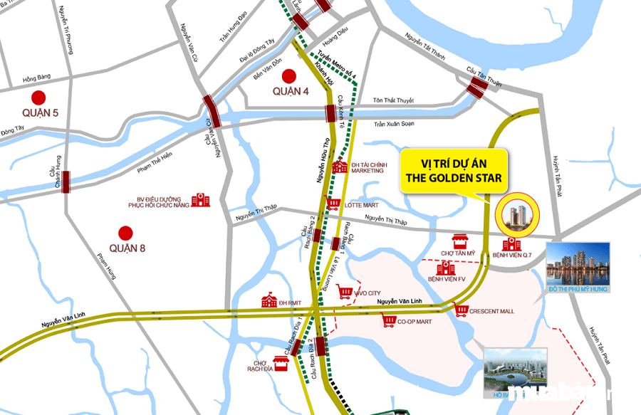 The Golden Star tọa lạc tại số 72 Nguyễn Thị Thập, Phường Bình Thuận, Quận 7, TP.HCM