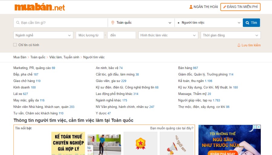 Bạn có thể tham khảo các trang web có số lượng người truy cập nhiều như muaban.net…