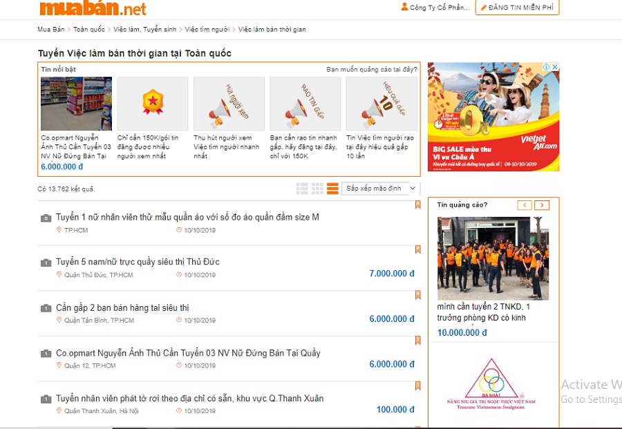 Website muaban.net có hàng trăm tin tuyển dụng, tìm việc mỗi ngày cho bạn tham khảo.