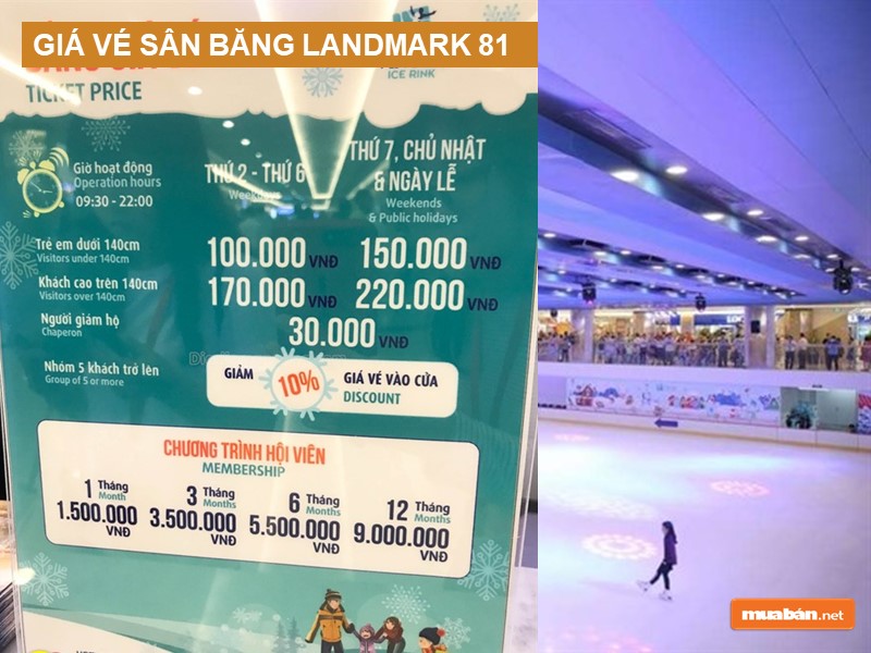 Giá vé sân băng Landmark 81 - Vincom Ice Rink