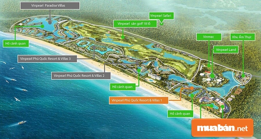 Vingroup đã đầu tư hơn 22.000 tỷ đồng xây dựng quần thể nghỉ dưỡng Vinpearl Phú Quốc.