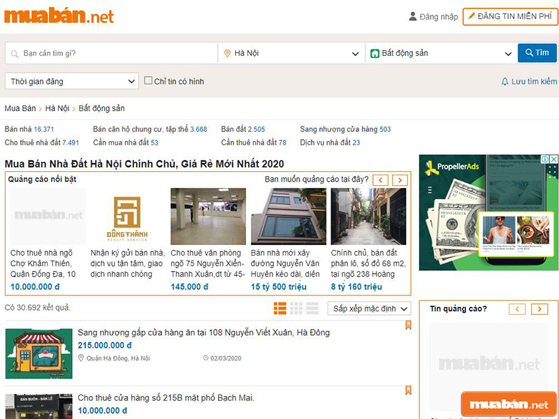 trang web cũng được tin dùng phổ biến hiện nay đó là muaban.net