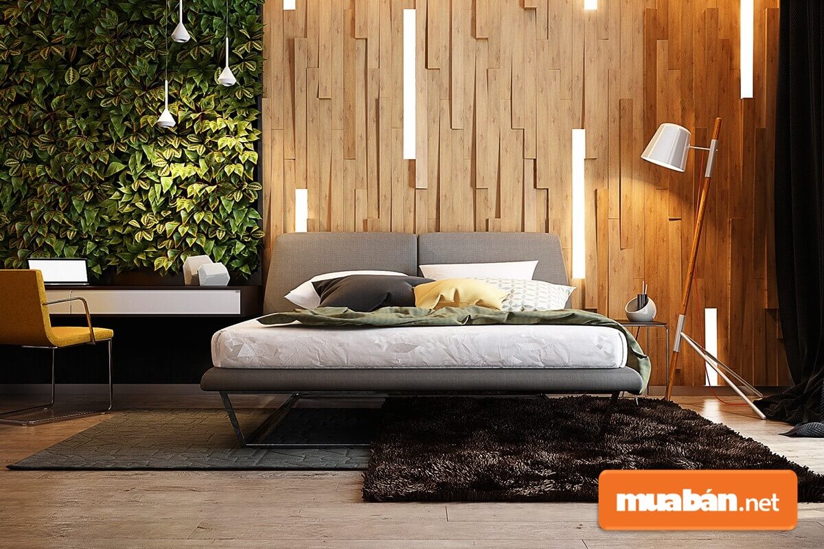 Phòng ngủ master hiện đại với không gian xanh tươi đem lại sự thư giãn tuyệt vời cho gia chủ.